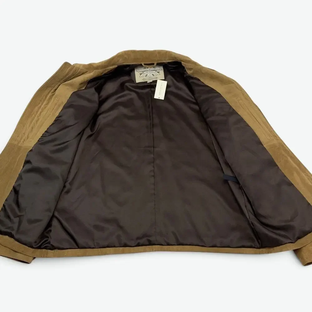 Banana Republic Suede Leather Jacket Mens XL Brown Travel Safari VTG with Tags